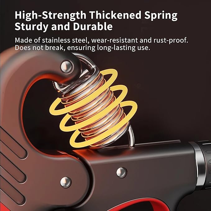 Grip Strength Trainer, Hand Grip Strengthener with Adjustable Resistance 11-220Lbs(5-100KG), Automatic Counter, Ergonomic Design, Forearm Strengthener for Musicians Athletes and Injury Recovery