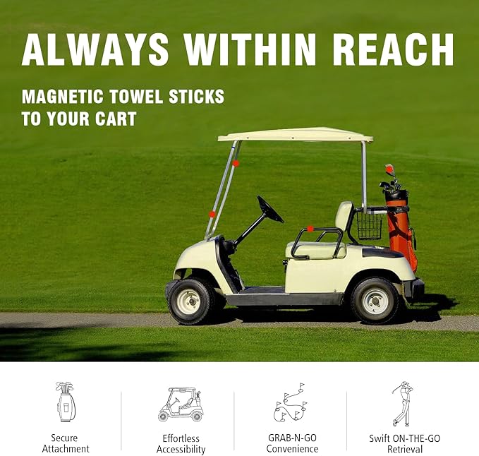 Dragon tiger Magnetic Golf Towel – 23.6"x15.7" Microfiber Waffle Weave with Magnet & Carabiner, Ultra Absorbent for Clubs, Bags & Carts, (Blue)