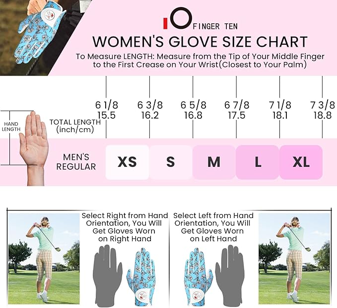Golf Gloves Women with Ball Marker 2 Pack, Right Handed Golfer Left Hand, Ladies Breathable Soft All Weather Grip Glove Fit Size Small Medium Large XL