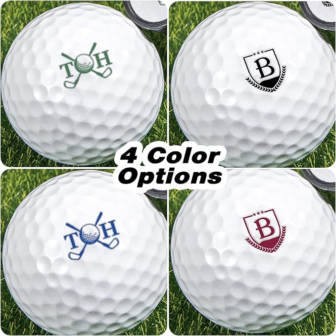 CALLIE Personalized Golf Ball Stamp | 4 Color & 2 Size Options | Custom Name Stamper for Golfers | Father's Birthday Christmas Gift, Golf Accessories (0.79''(2cm)-Big Colored Stamp)