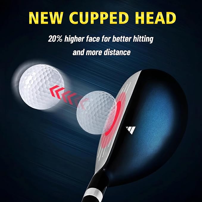 PGM G300 Type Golf Single Club for Men Right Handed, Titanium Head High Bounce Driver Fairway Wood Utility Hybrid with Stiff Flex