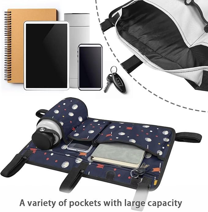Golf Ball Golf Cart Rear Seat Organizer Universal No Drilling Storage Bag Lightweight Accessories
