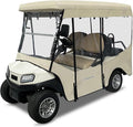 Golf Cart Enclosure 4 Passenger Extended Roof 88 inch for Club Car Tempo Precedent Onward,600D Clear Rain Cover Driving Enclosures,Full Roll Up 4 Sided Transparent Windows&Door Side Mirrors Openings