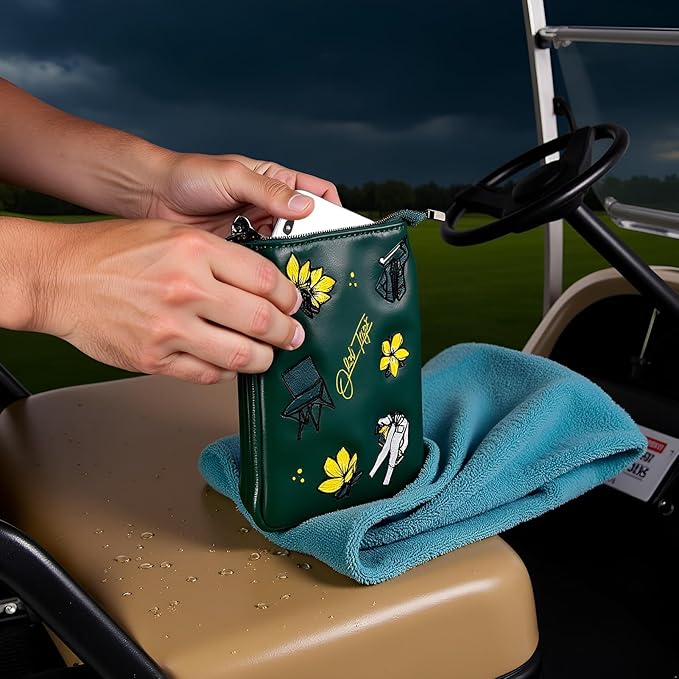 Swig Sip Golf Pouch Bag - Waterproof Compact Golf Ball & Tee Organizer, Handcrafted Zipped Pouch for Keys and Phone, Soft Fleece Lined, Golfing Gear for Course & Travel