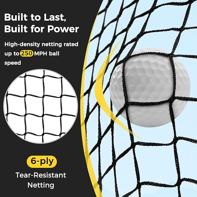 MangoStar Golf Net, 11x8ft Golf Simulators Hitting Net with High-Density Impact Screen and Target Cloth, Heavy Duty Practice Cage for Swing Driving, Home Backyard Garage Indoor Outdoor Use