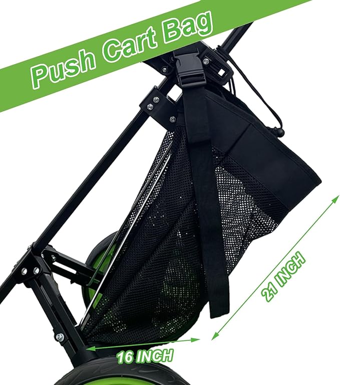Golf Push Cart Storage Bag and Organizer - Mesh Closure Net Accessories for Cart