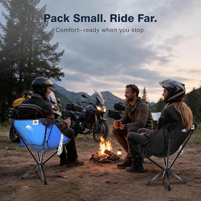 Lightweight Folding Camping Chair — 3.3 lb Compact Portable Design, One-Piece No Assembly Structure, Aluminum Frame, Easy Carry Chair for Travel, Hiking, Camping & Beach
