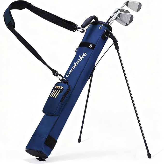 Lightweight Golf Stand Bag, Portable and Durable Golf Carry Bag with Padded Strap and Pocket, Sunday Bag for The Driving Range, 2-Way Divider Practice Bag for Men and Women