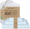 Threadmill Luxury 800 Thread Count 100% Cotton Sheets - Sateen Weave Twin XL Bed-Sheets, Better Than Egyptian Cotton,3 Pc Solid Soft Bedding Set (Light Blue), Fits 15" Deep Pocket