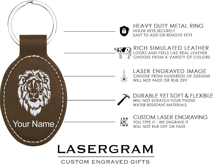 LaserGram Oval Keychain, Disc Golf, Personalized Engraving Included