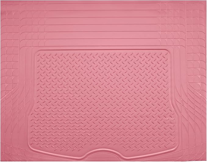 PIC AUTO Heavy Duty Rubber Trunk Cargo Liner Floor Mats, Trimmable to Fit for Car, SUV, Van, and Trucks – All-Weather Protection, Anti-Slip Backing, Easy to Clean, Durable and Long-Lasting(Large,Pink)