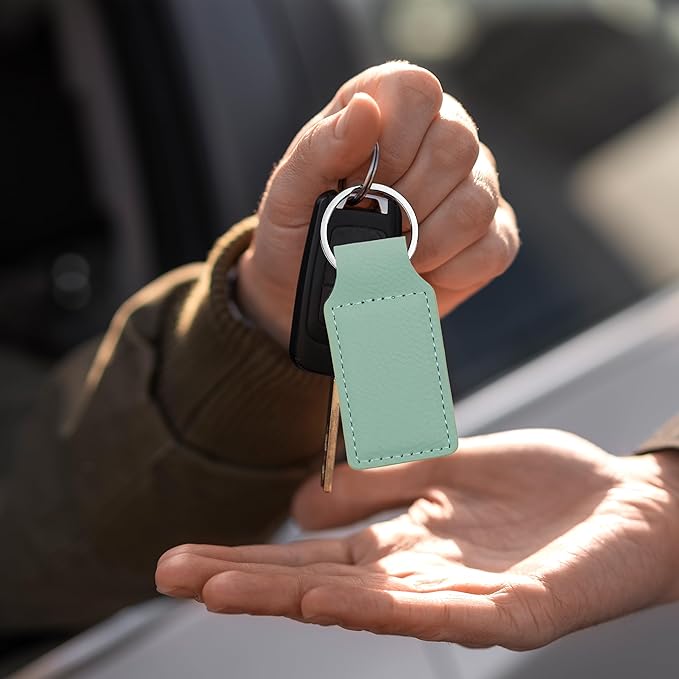 LaserGram Rectangle Keychain, Coat of Arms Germany, Personalized Engraving Included (Teal)