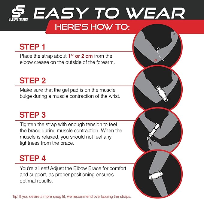 Sleeve Stars Tennis Elbow Brace for Women - Adjustable Tennis Elbow Strap, Golfers Elbow Brace for Men, Counterforce Brace for Tendonitis Relief, Fits 9"-23" (Single/Mint Green)