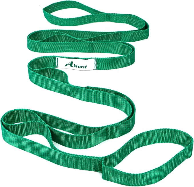 Stretching Strap Yoga Straps for Physical Therapy, 10 Loops Non-Elastic Stretch Band for Pilates, Flexibility, Exercise and Gymnastics