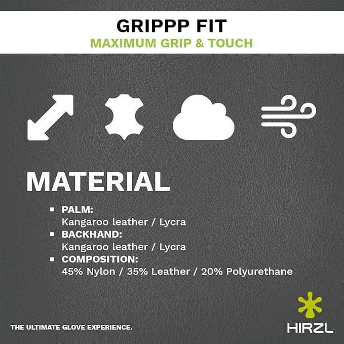 HIRZL GRIPPP FIT Golf Glove – All Weather Mens Golf Glove (White/Black) | Kangaroo Leather & Lycra | Ultimate Grip in Wet or Dry Conditions