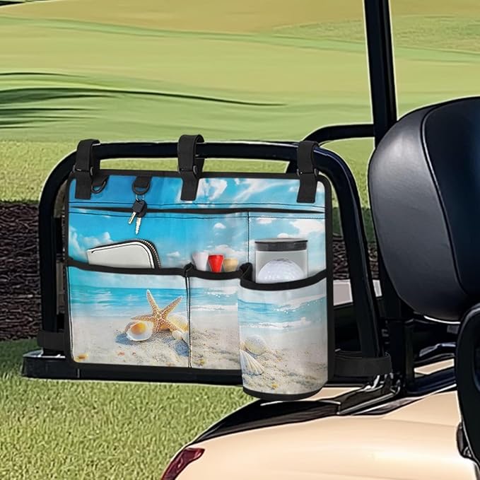Fashion Golf Cart Rear Seat Organizer Lightweight Storage Bag Accessories for Club Car, Wheelchair and Walker