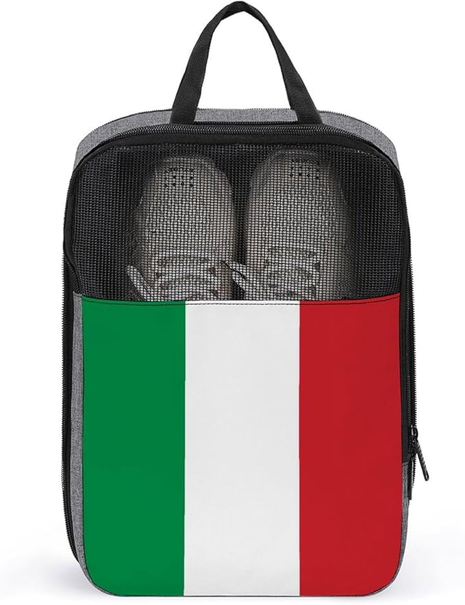 Lightweight Shoe Organizer Pouch Italy Flag Portable Travel Shoe Packing Bag for Gym Sneaker Bags
