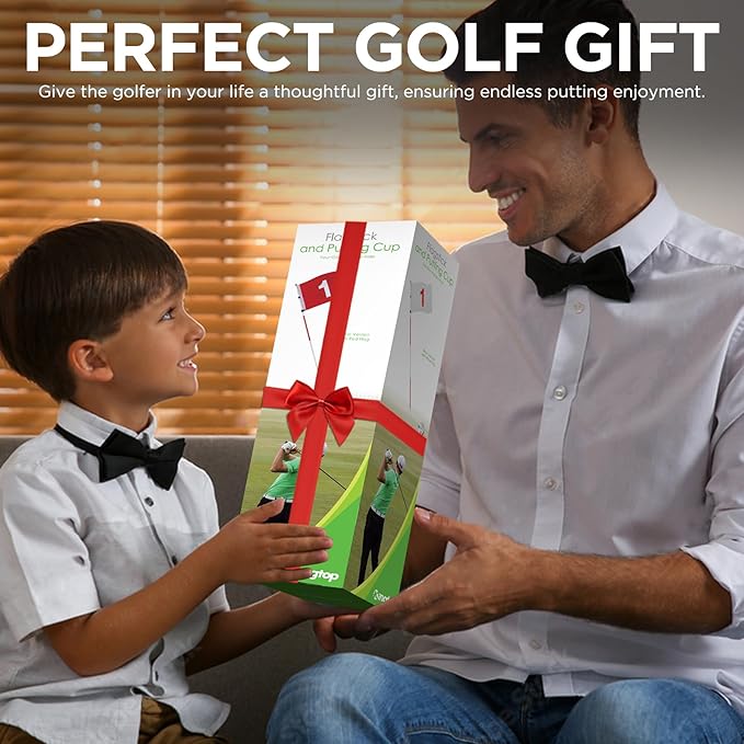 KINGTOP Golf Flagstick 6ft, Portable Five-Section Design for Backyard Practice Putting Green, Driving Range Golf Pin Flag Hole Cup Set, Gift Idea