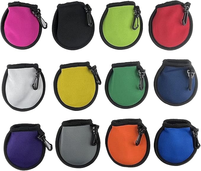12 Pieces Portable Pocket Golf Ball Cleaner Pouch Golf Ball Washer