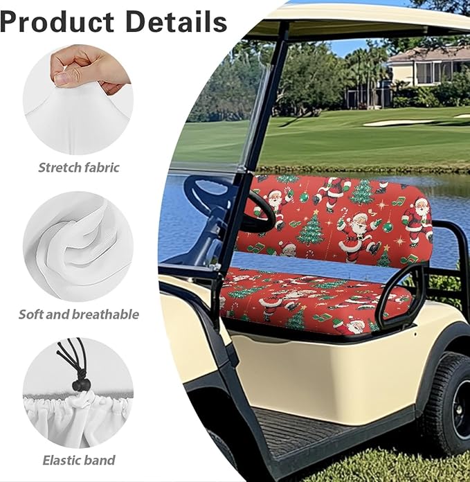 Fashion Print Golf Cart Seat Covers 2 Passenger Golf Cart Backrest Cover Golf Cart Seat Towel Gift for Friends