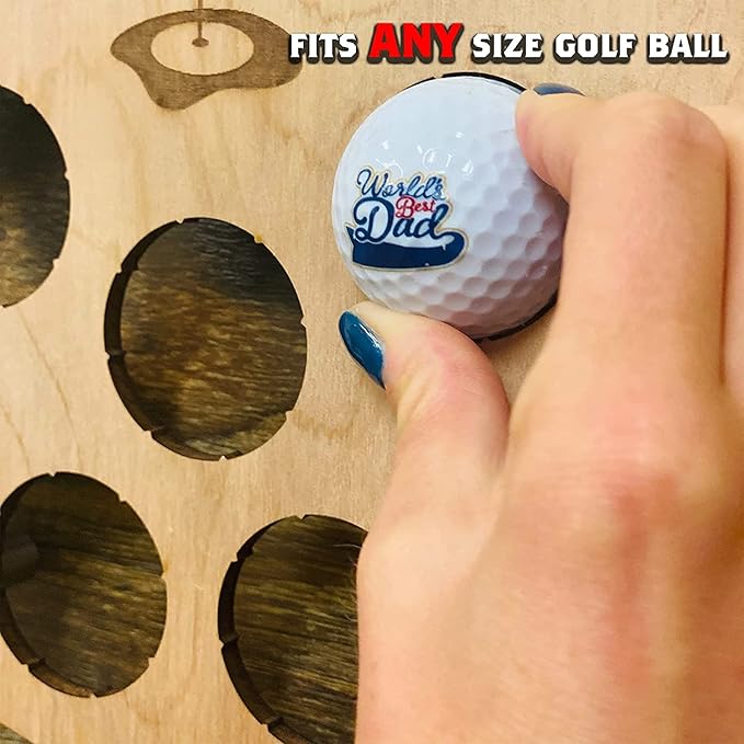 Torched Golf Ball Display Holder Collector’s Case Holds 42 Golf Balls Wall Mount Decor, Personalized Golf Lovers Gift for Men, Customizable
