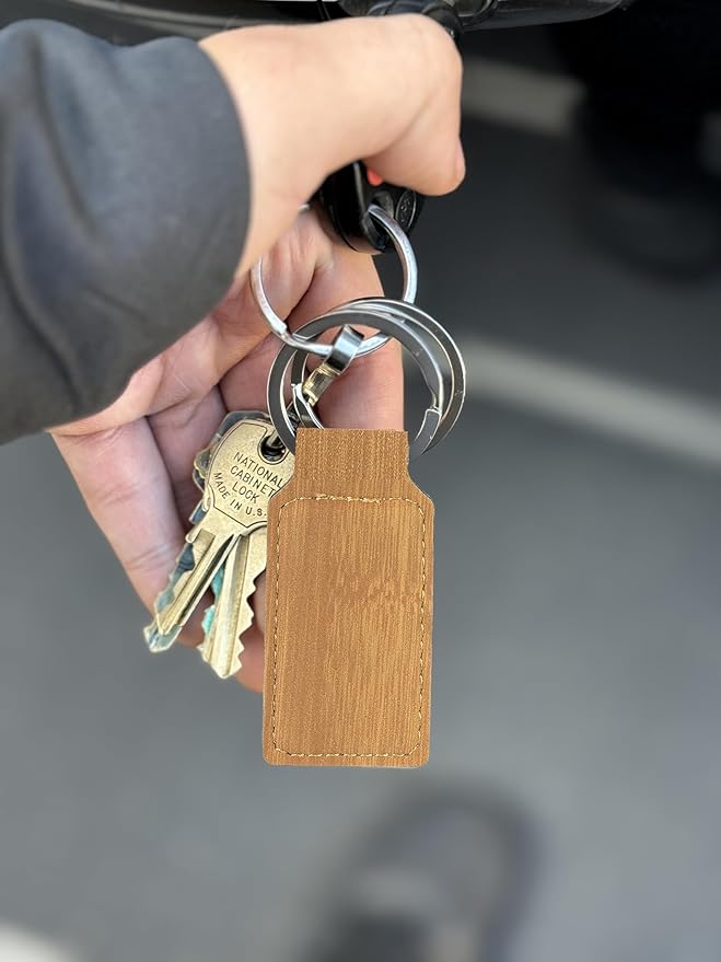 LaserGram Rectangle Keychain, Disc Golf, Personalized Engraving Included