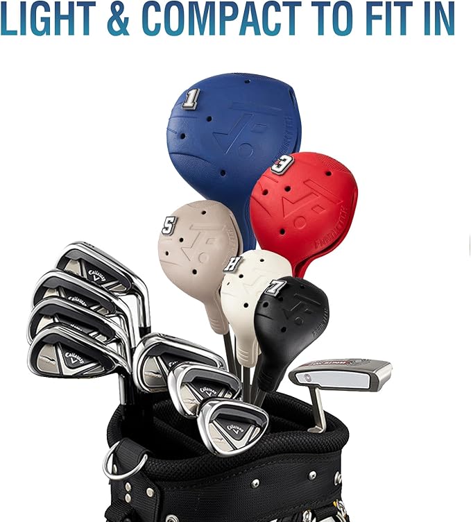 Golf Head Covers, EVA Plastic Golf Club Covers for Driver Fairway Woods Hybrid, Driver Headcover with Pins, Fit All Right-Handed Golf Clubs, Easy On Off, Washable