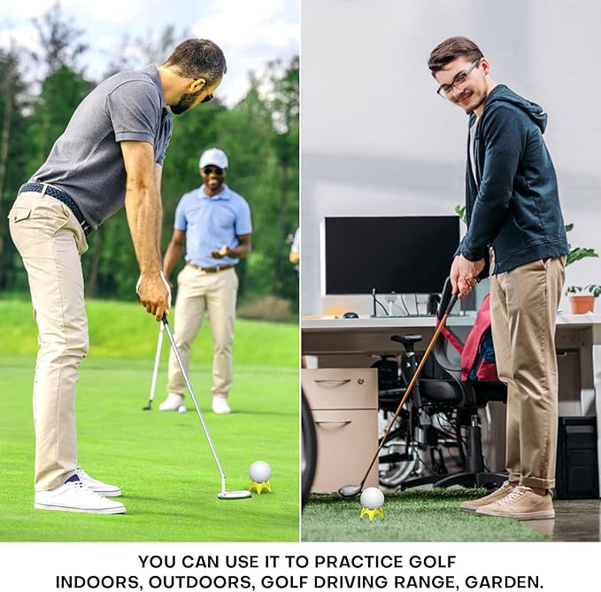 Golf Simulator tees, 24Pcs Plastic Golf Mat Tees for Home, Outdoor or Indoor Golf Tees for Training, Practice Golf tees for Winter Turf and Driving Range, Pack of 12 Tall & 12 Small