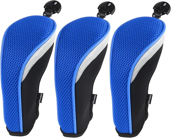 Andux Golf Hybrid Club Head Covers with Dial No. Tag Pack of 3 (All The Same Size)