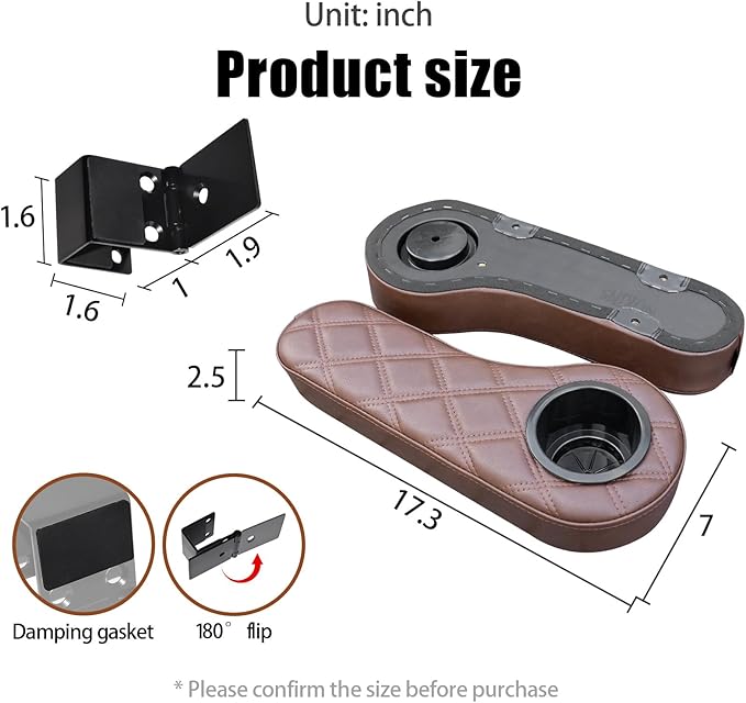 NOKINS Golf Cart Seat Covers for EZGO TXT 1994-2013/EZGO RXV, Vinyl Front&Rear Seat Cover with Flip-Up Armrests kit, with Cup Holder, for 1" Square Tube (Brown&Brown 8438)