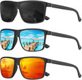 KALIYADI Polarized Sunglasses for Men and Women, Mens Sun Glasses with UV Protection for Driving Fishing Golf (3 Packs)