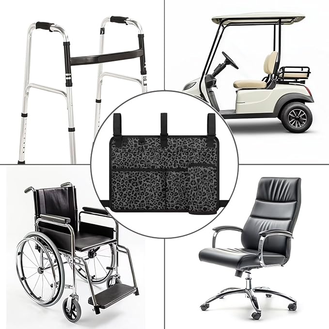 Fashion Golf Cart Rear Seat Organizer Lightweight Storage Bag Accessories for Club Car, Wheelchair and Walker