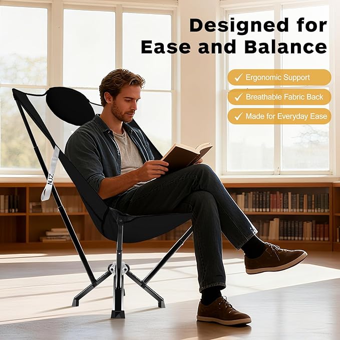 High-Back Folding Chair for Indoor & Outdoor Use — Comfortable Support, Easy Setup, Portable Chair for Home, Patio, Camping & Relaxation