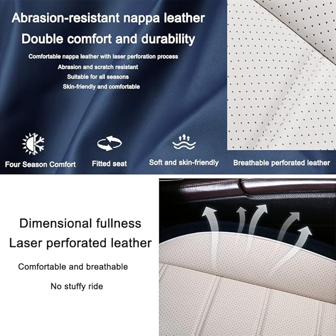 Leather Car Seat Covers for Volkswagen Golf SportWagen 2015-2019,Waterproof Soft Seat Covers,Interior Accessories Seat Covers Protector Airbag Compatible(5pcs Black&Coffee Luxury)