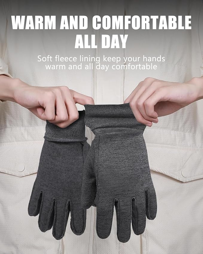 Aegend Lightweight Winter Gloves for Men Women, Warm Running Gloves Touchscreen Thermal Glove Liners for Cold Weather Driving, Cycling & Hiking, Non-Slip, Elastic Cuff, Stretchy, Durable