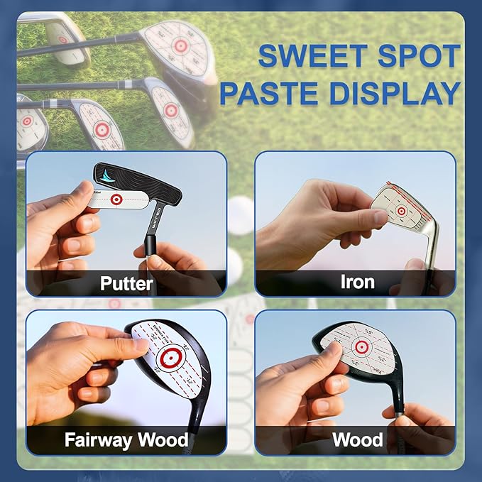 Golf Impact Tape - High-Resolution Strike Stickers for Irons, Woods, Fairway & Putter | Sweet Spot Trainer | Impact Labels for Swing Training| Non-Residue | Left & Right Hand Compatible | Up to 400Pcs