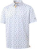 M MAELREG Mens Golf Shirt Short Sleeve Dry Fit Print Moisture Wicking Performance Patterns Collared Polo Shirt