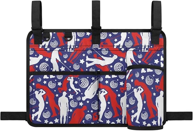 Fashion Golf Cart Rear Seat Organizer Lightweight Storage Bag Accessories for Club Car, Wheelchair and Walker