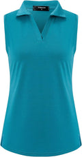Womens Sleeveless Golf Polo Shirts Lightweight Tennis Sport Tops