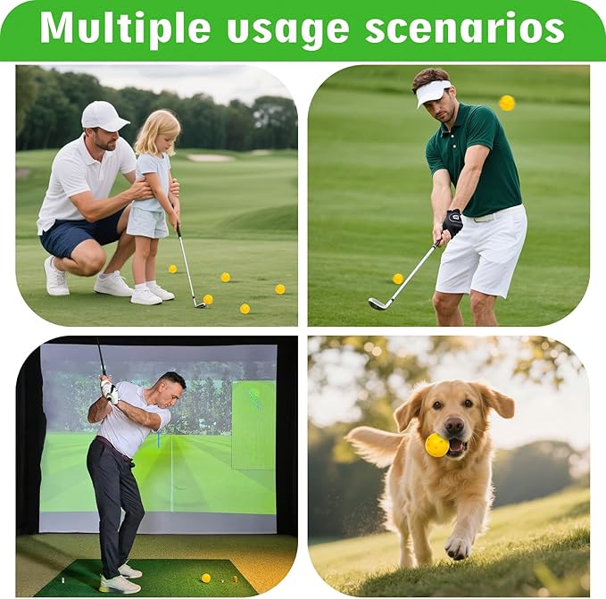 26 Pack Practice Golf Balls, 41mm Hollow Airflow Plastic Golf Balls with Golf Tees, for Indoor Outdoor Driving Range Backyard Swing Practice