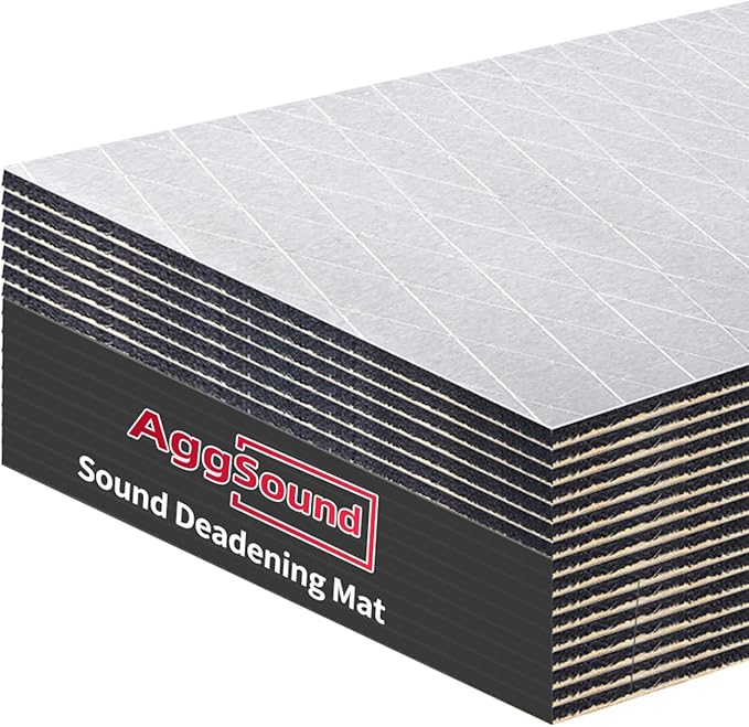 197mil 49.73sqft Sound Deadening Mat, Heat Shield Automotive Carpet Car Insulation Foam Board Sound Dampening, Aluminum Foil Finish Noise Insulation and Vibration Dampening Material