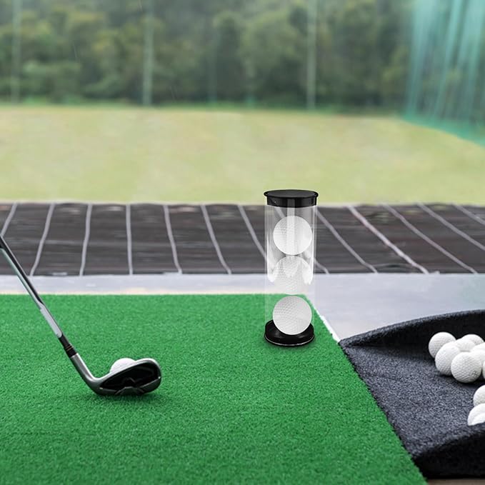 Garneck 2Pack Clear Golf Ball Storage Tube with Caps Plastic Golfs Case Portable Small Transparent Ball Carrier Box for Home and Shop Display
