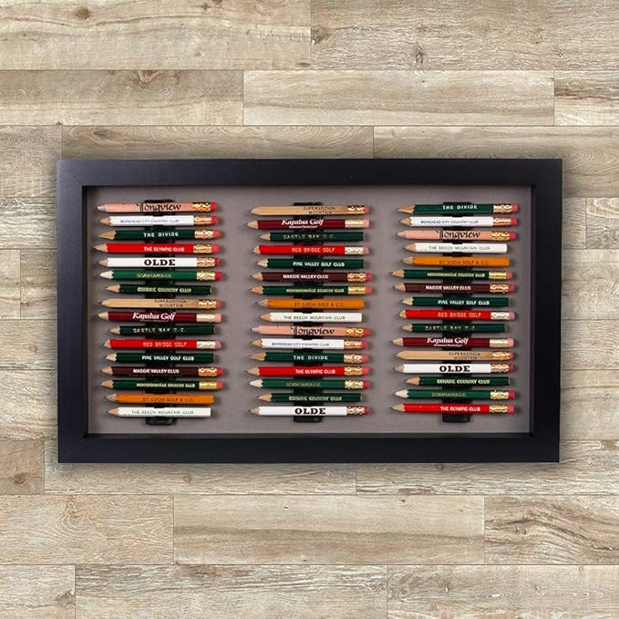 Eureka Golf Pencil Display Case | Holds 48 Round or Hexagonal Golf Pencils | Black/Green | Made in The USA