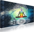 Wknoon. Extra Large Gaming & Office Mouse Pad (31.5" x 11.8") – Yoga Mandala Design Zen Meditation Hippie Style with Sign Chakra Art, Premium Anti-Slip XXL Desk Mat with Durable Stitched Edges