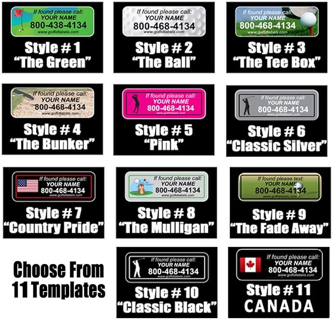 Golf Club Stickers Set of 17| Golf Gift For Men or Women | Personalized Golf ID Labels for your Clubs | Custom Golf Decals | Unique Golfer Gift