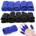 20Pcs Finger Sleeves Sport Finger Sleeves Protectors Elastic Brace Sleeves Breathable Finger Wraps for Basketball Baseball (Black+Blue)