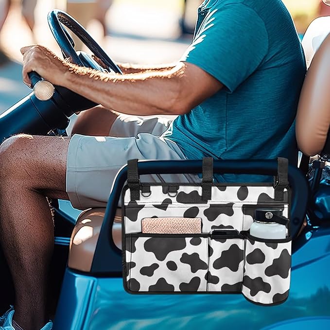 Golf Cart Rear Seat Organizer Storage Bag Large Capacity Golf Cart Accessory for Club Car, Wheelchair and Walker