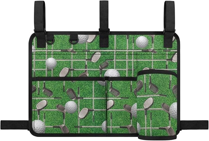 Golf Ball Golf Cart Rear Seat Organizer Universal No Drilling Storage Bag Lightweight Accessories