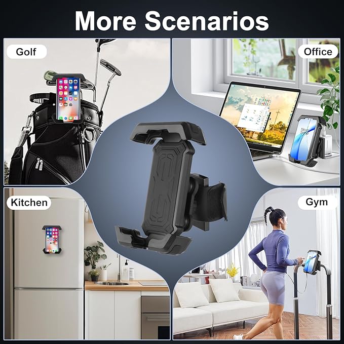 Golf Cart Magnetic Phone Holder Mount with 4 Vibration Dampeners and Anti Shake for EZGO/Club Car/Yamaha, Cell Phone Caddy with Upgrade N52 Magnets for 4.7"-7.2" iPhone/Samsung/Google Pixel