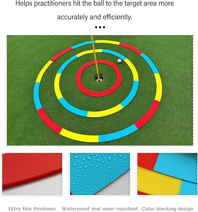 Golf Target Circle, Golf Training Aid Golf Targetss, Golfs Practice Target Rings Ultra Thin Silicone Vibrant Targetss Indicator Golfs Targetsss Circle for Golfss Training